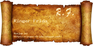 Ringer Frida névjegykártya